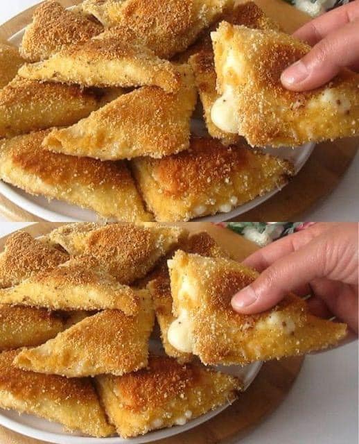 Torradas recheadas de batata e queijo