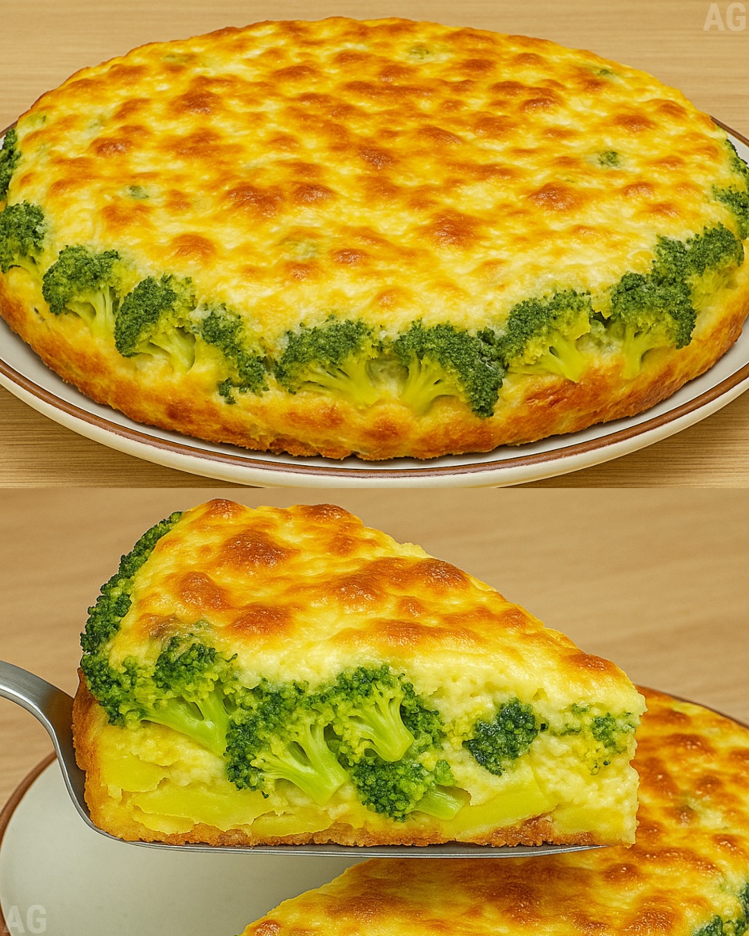Torta de Batata Gratinada com Brócolis