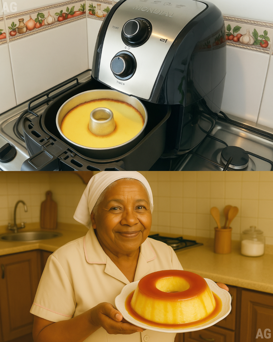 pudim na airfryer