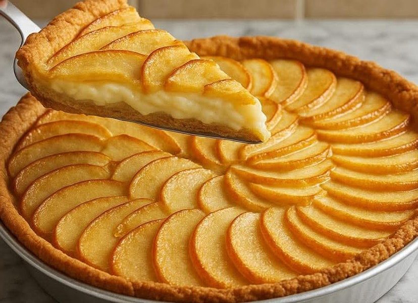 Torta cremosa de maçã