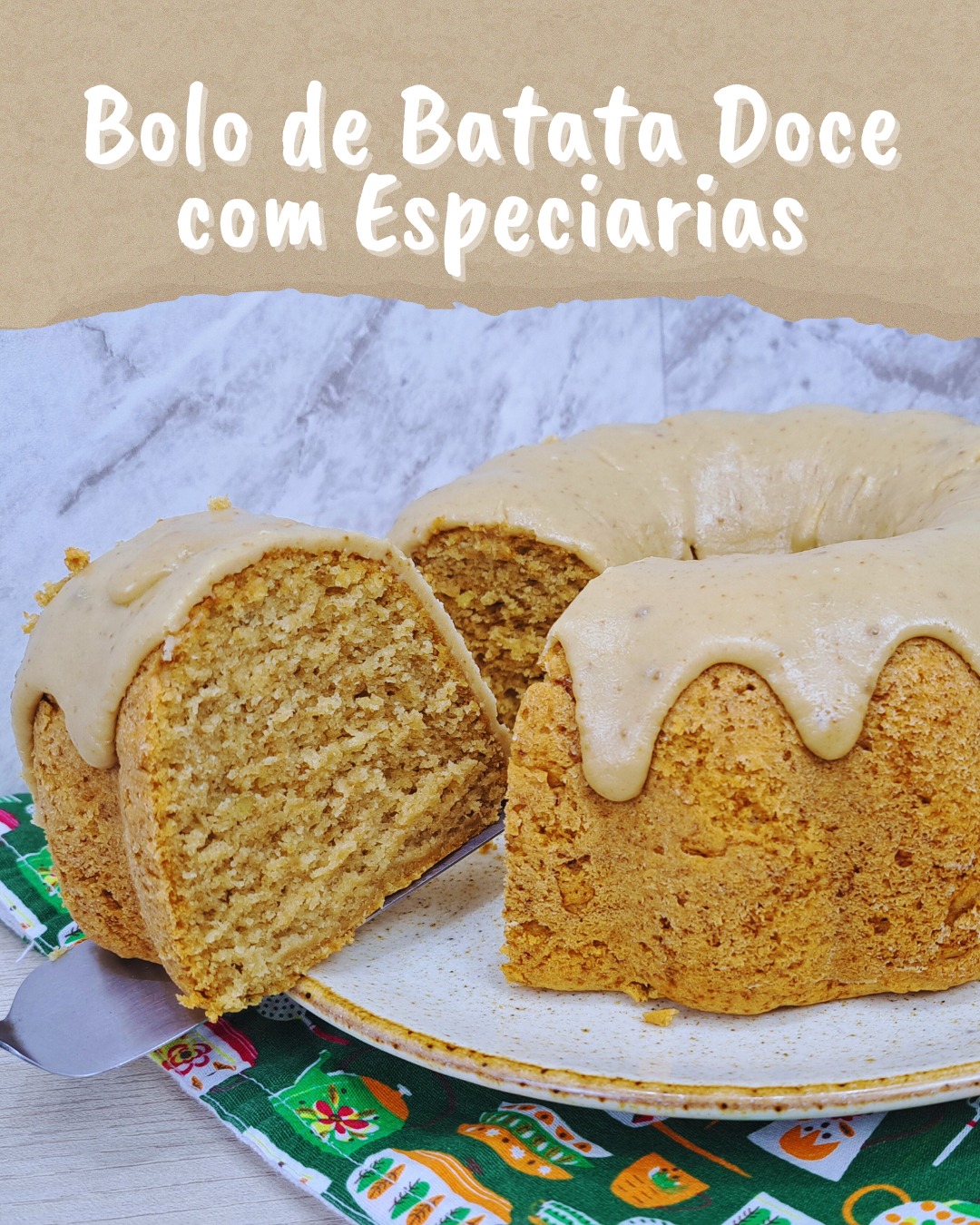 BOLO DE BATATA DOCE COM ESPECIARIAS ÚMIDO E MACIO