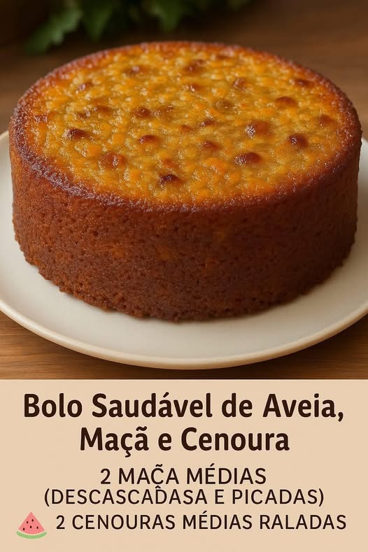 Bolo de Aveia, Maçã e Cenoura